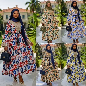 New Fashion Casual Long-Sleeved High-Waist Big Swing Dresses
