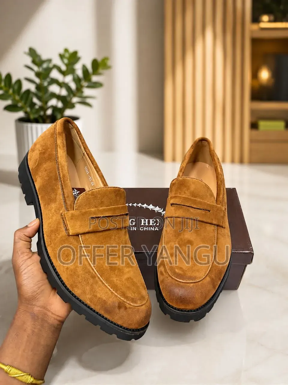 Tan Suede Penny Loafers
