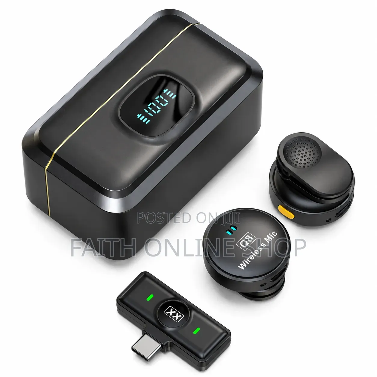 Q8 Wireless Lavalier Microphone With Charging Case Type-C Receiver