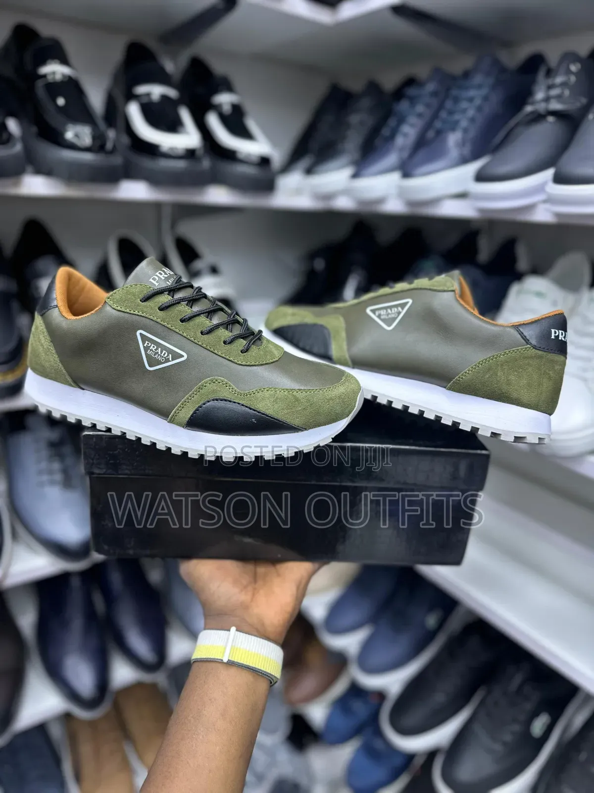 Prada Milano Brand Men's Leather Shoes Class 1 Materials