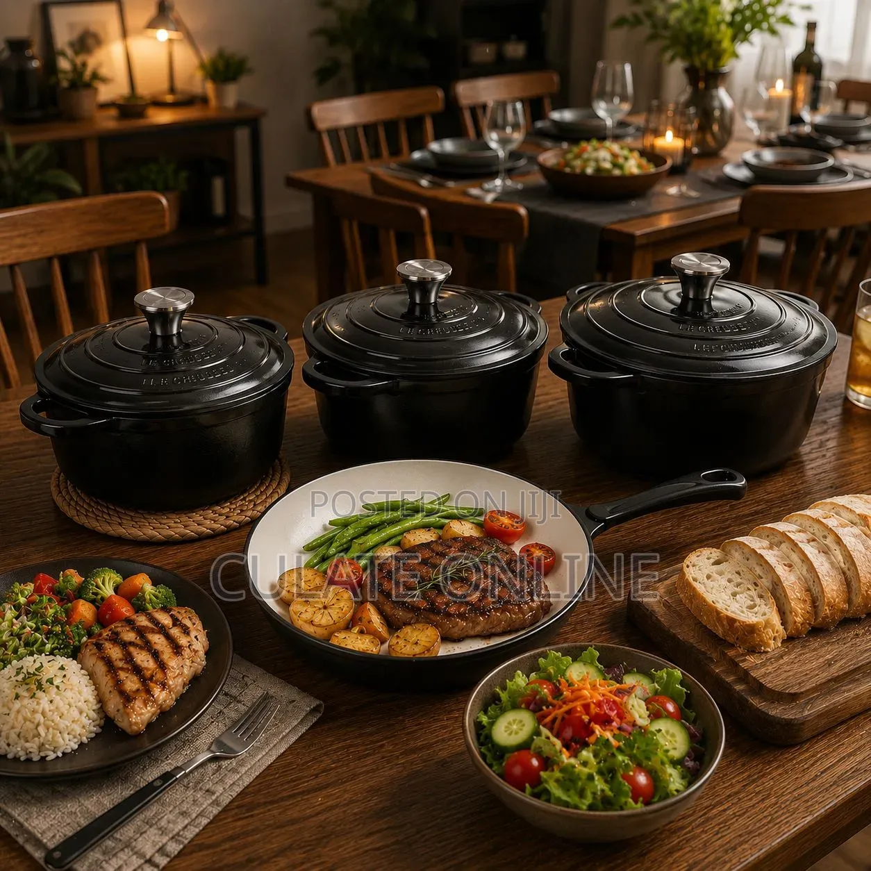 4pcs Cast Iron Non-Stick Cookware Set
