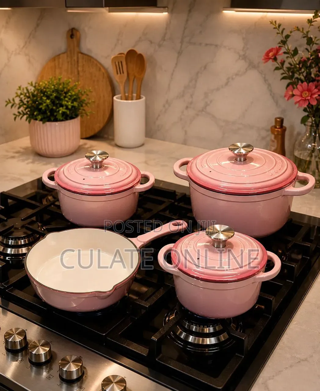 4pcs Cast Iron Non-Stick Cookware Set