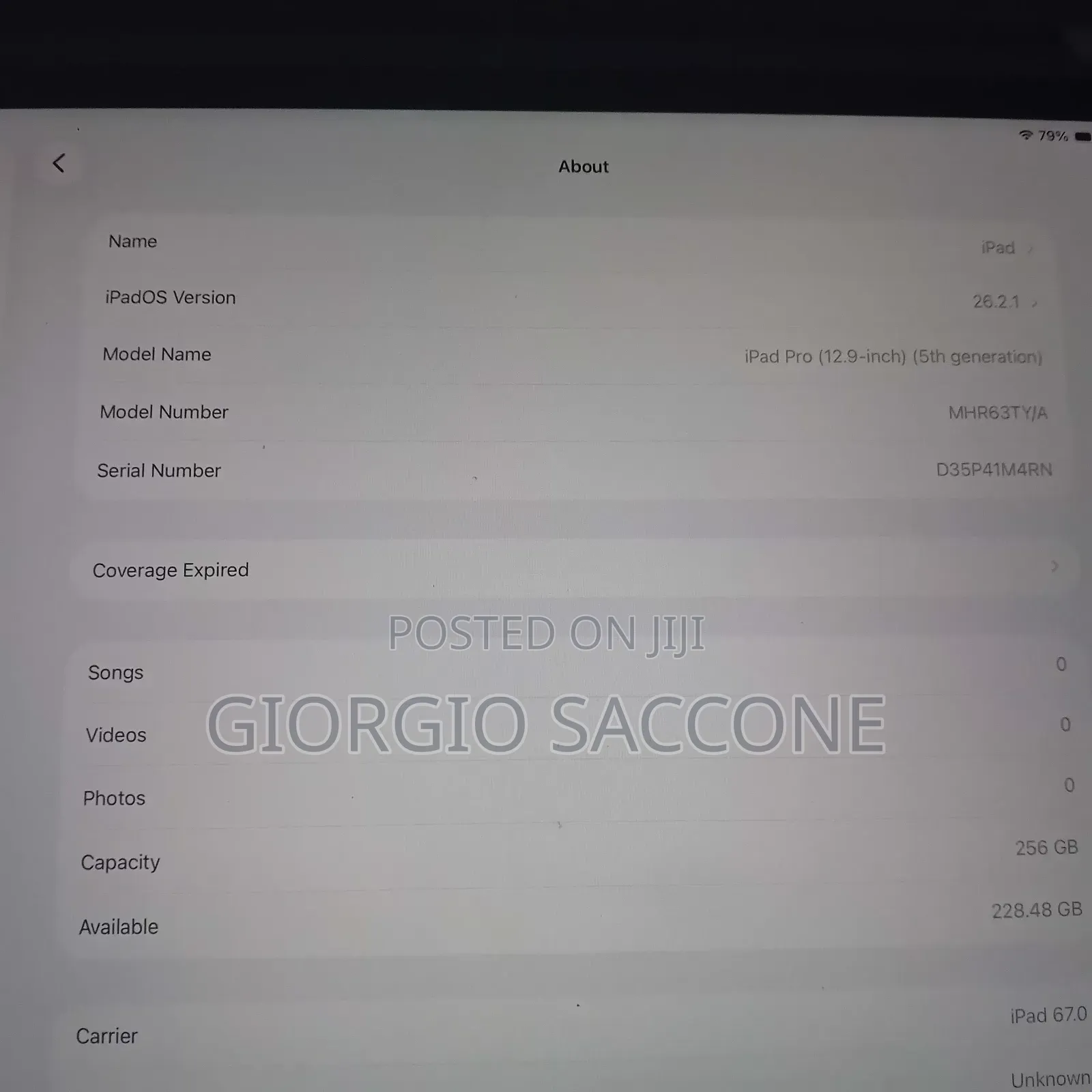 New Apple iPad Pro 12.9 (2021) 256 GB Gray