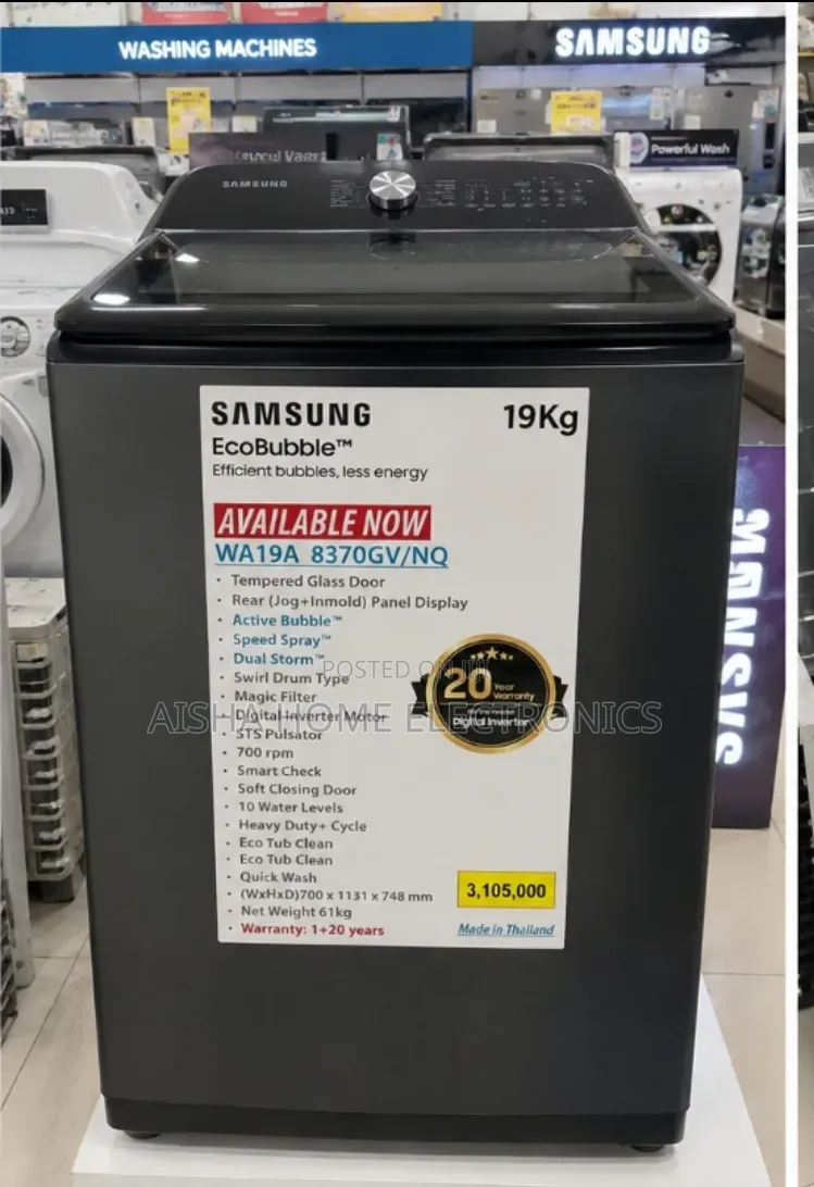 Samsung Washing Machine Kg 19 (Wa19a-8370gv/Nq)