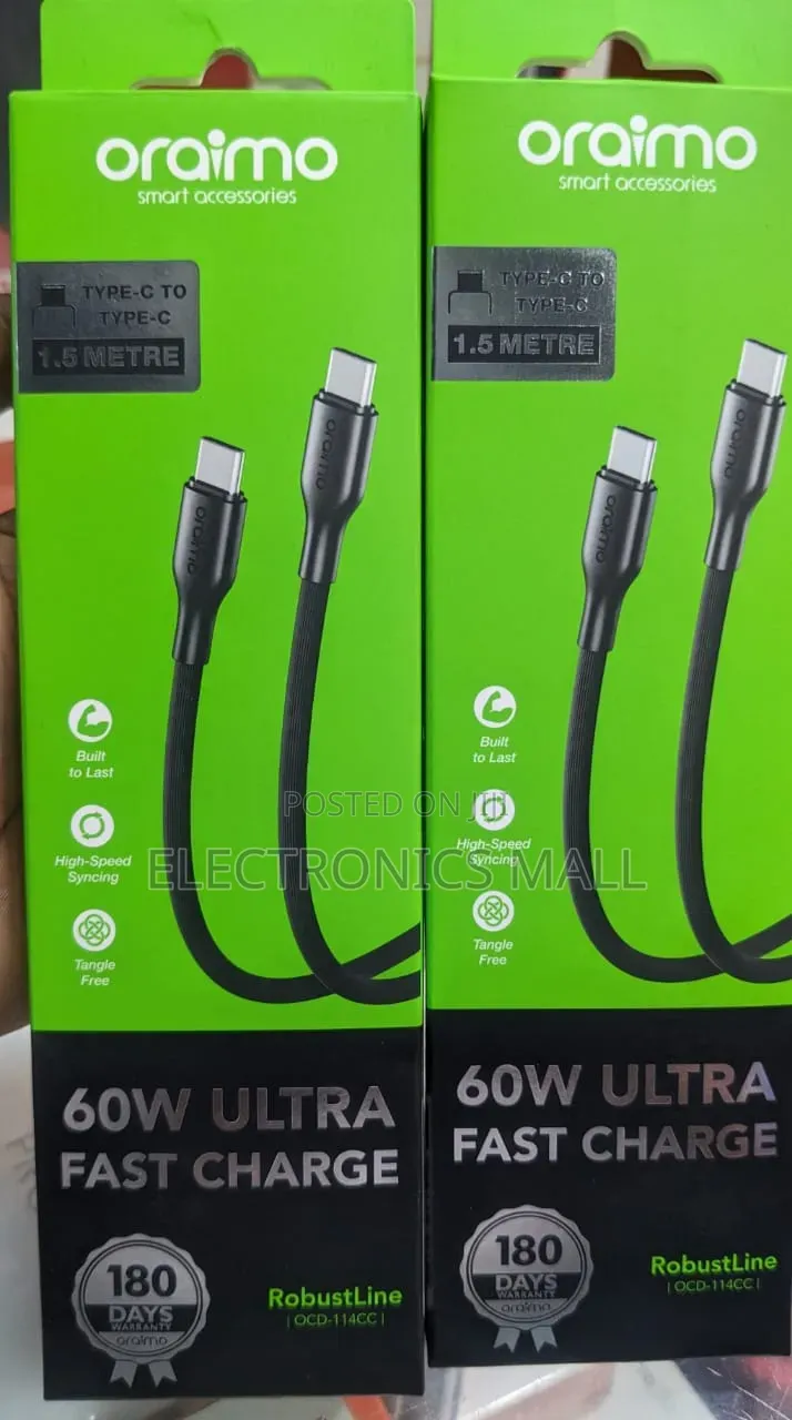 Oraimo Robustline Ocd-114cc Type-C to Type-C Cable