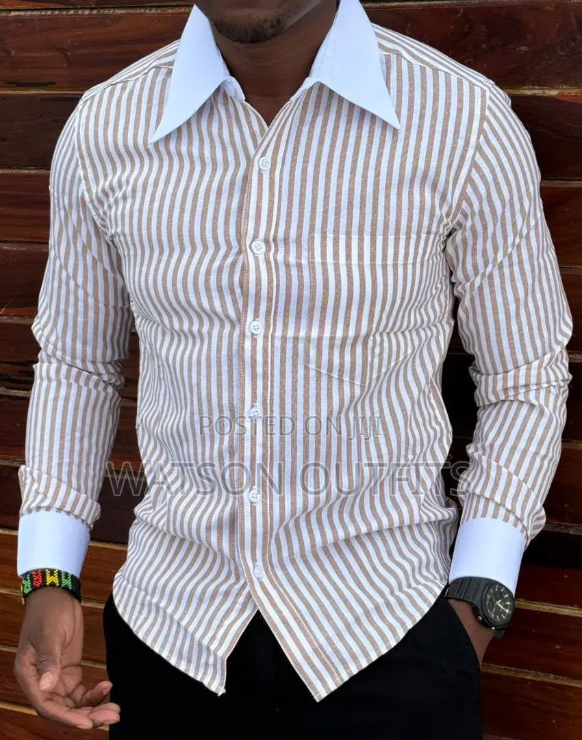 Men's Shirts Stylish Lines Design Materials Top Class
