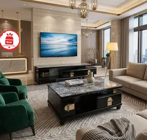 Luxury Marble Top Tv Stand Coffee Table Set - Set Meza Ya Kifahari