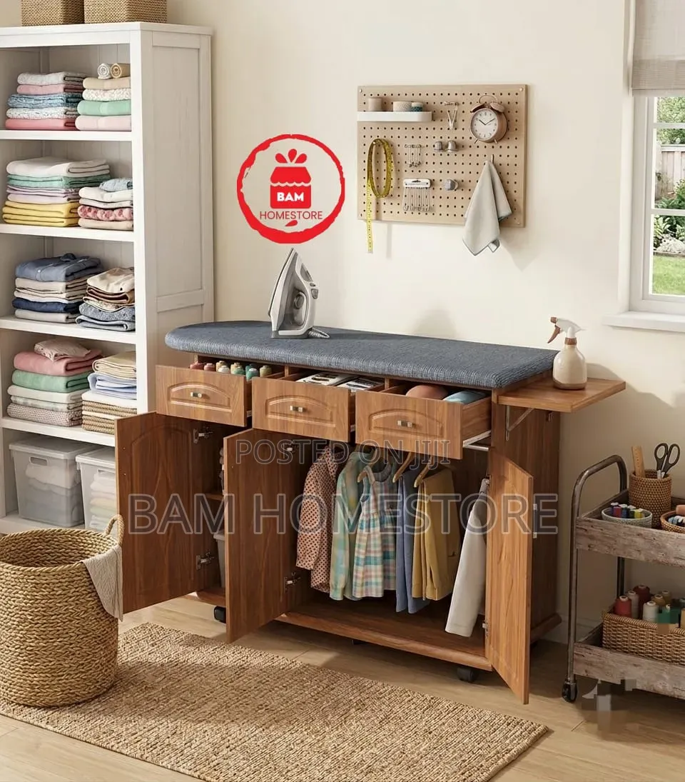 Multi-Functional Ironing Board Cabinet - Kabati + Meza Ya Pasi