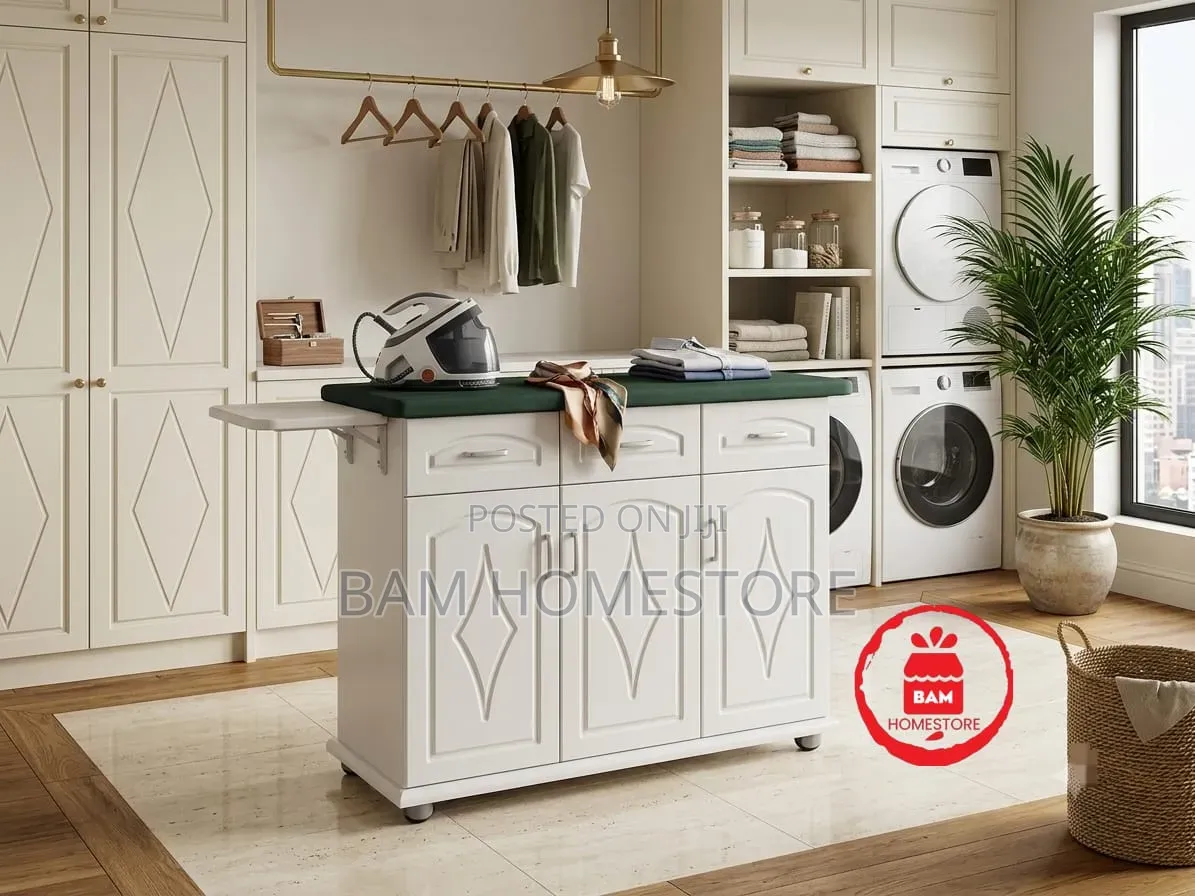 Multi-Functional Ironing Board Cabinet - Kabati + Meza Ya Pasi