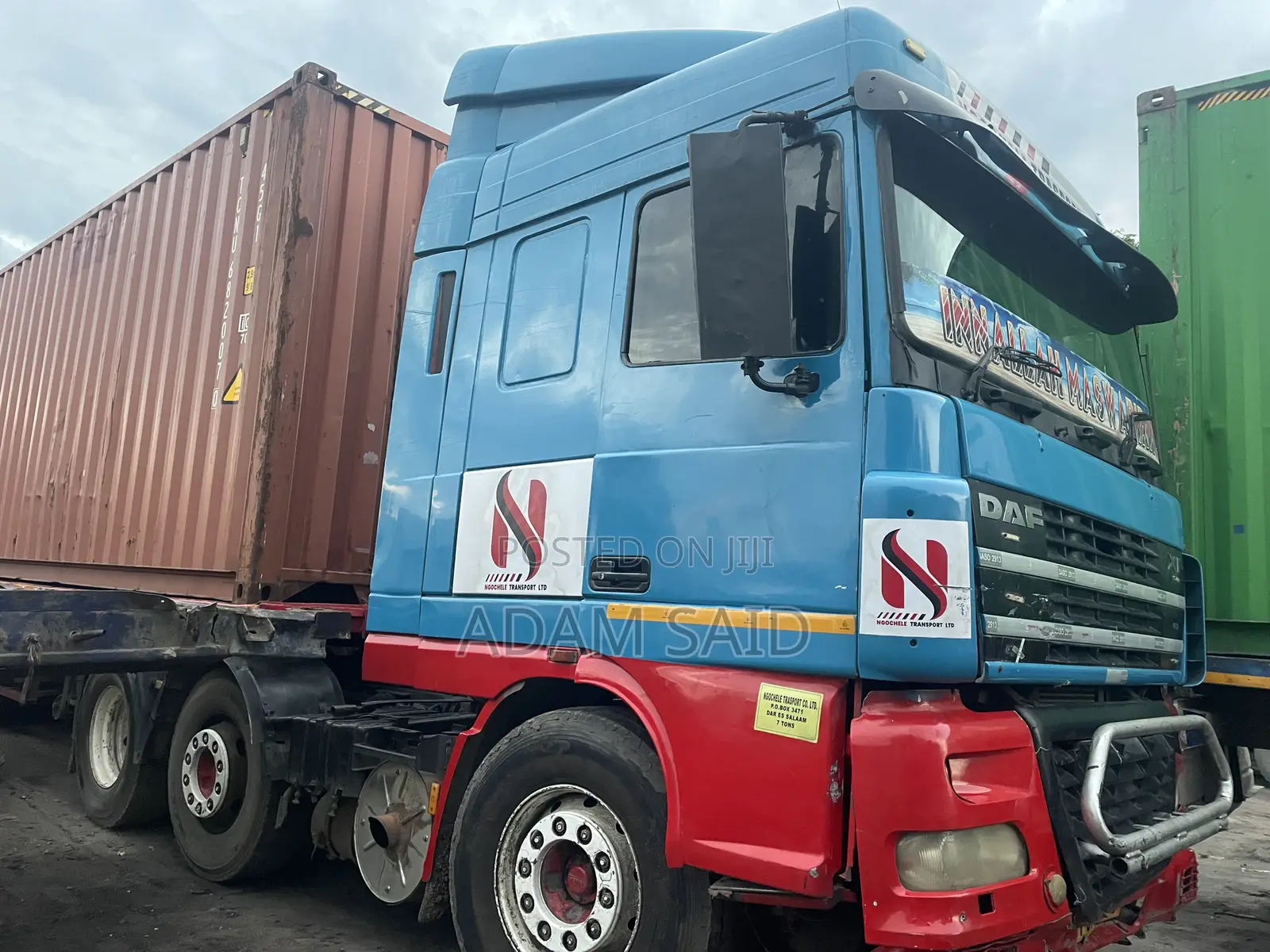 Daf Truck and Flatbed Trailer 2003 Blue for Sale
