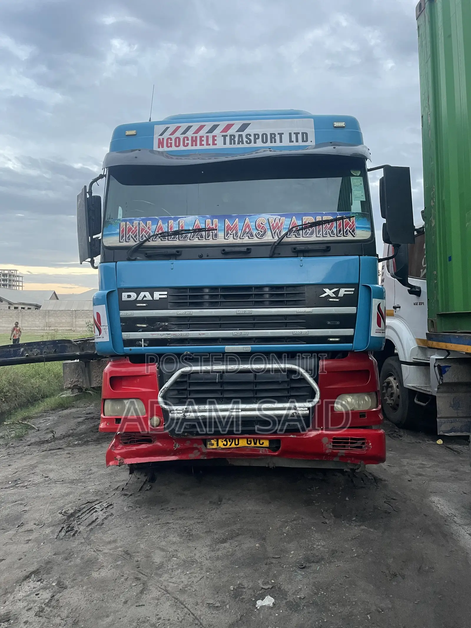 Daf Truck and Flatbed Trailer 2003 Blue for Sale