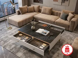 Modern Smart Coffee Table With Storage - Meza Ya Kifahari Ya Sebule