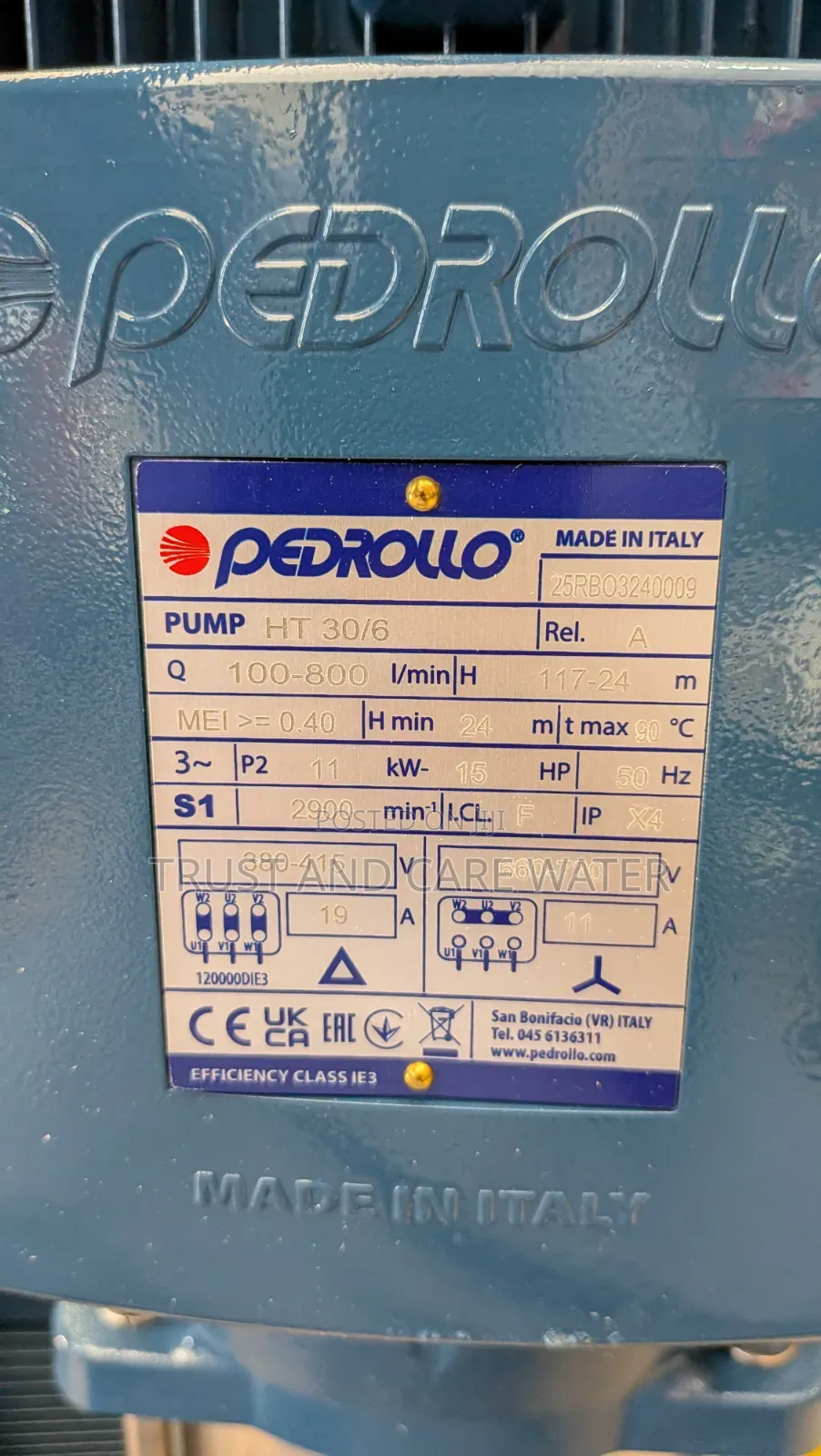 Pedrollo Multistage Pump 15hp (Ht30/6)