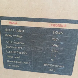 Lutian Gasoline Generator Lt9000en-6 (9kva)