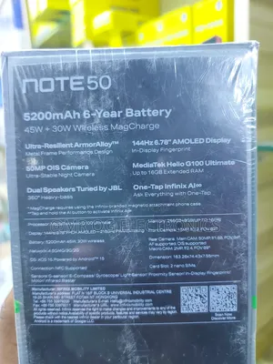 New Infinix Note 50 4G 256 GB Black