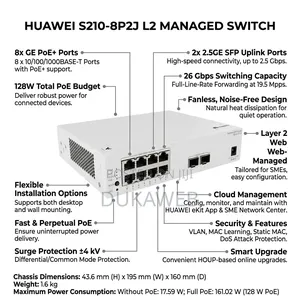 Huawei S210-8p2j L2 Managed Switch