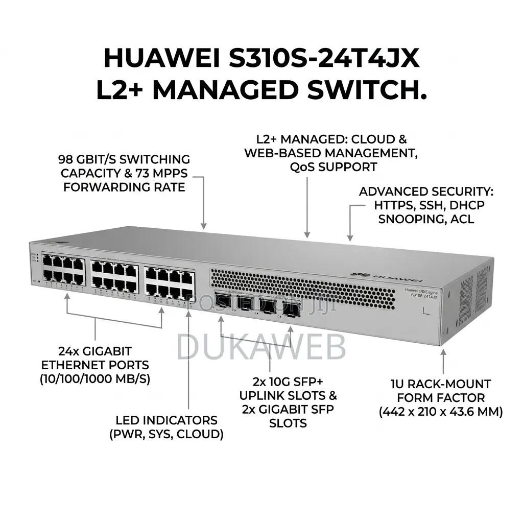 Huawei S310s-24t4jx L2+ Managed Switch