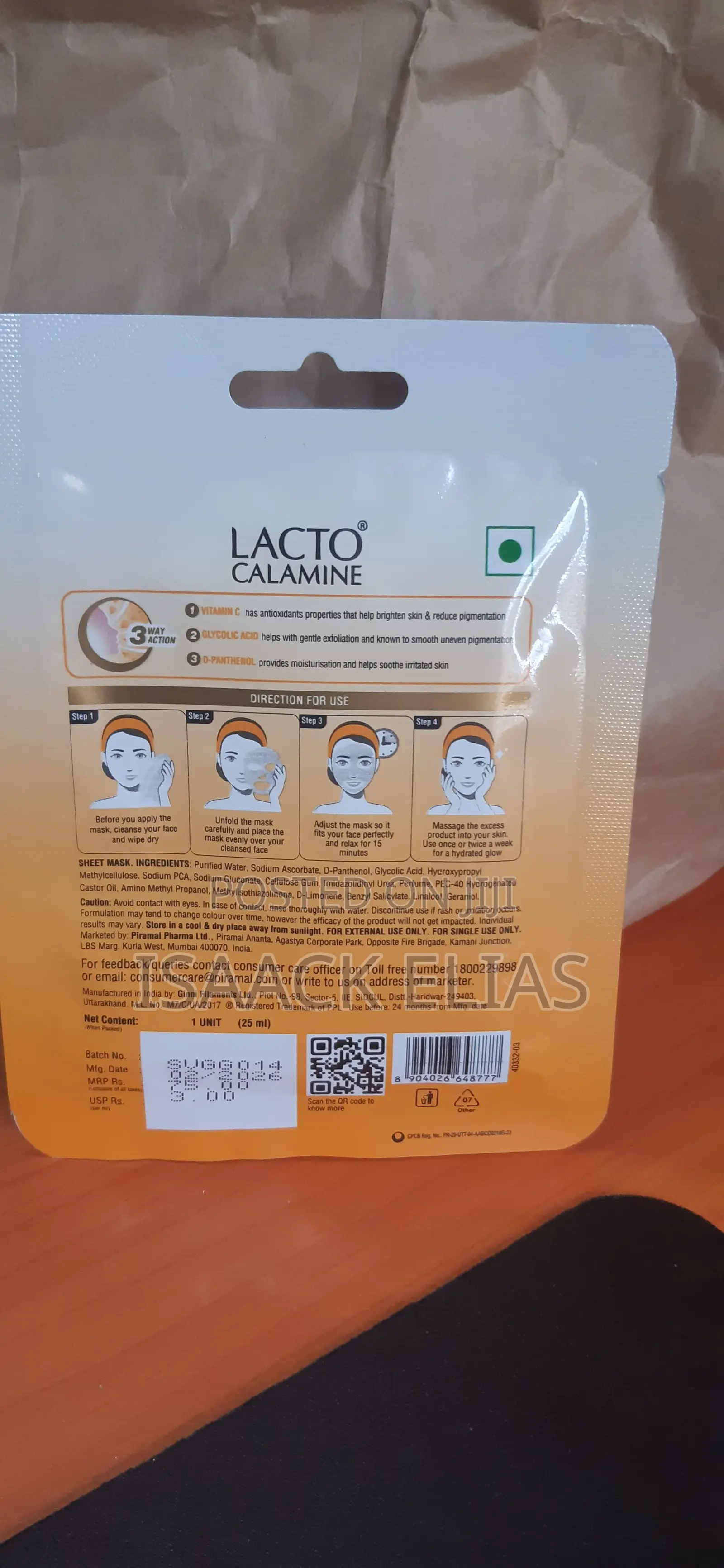 Lacto Calamine Serum Sheet Mask