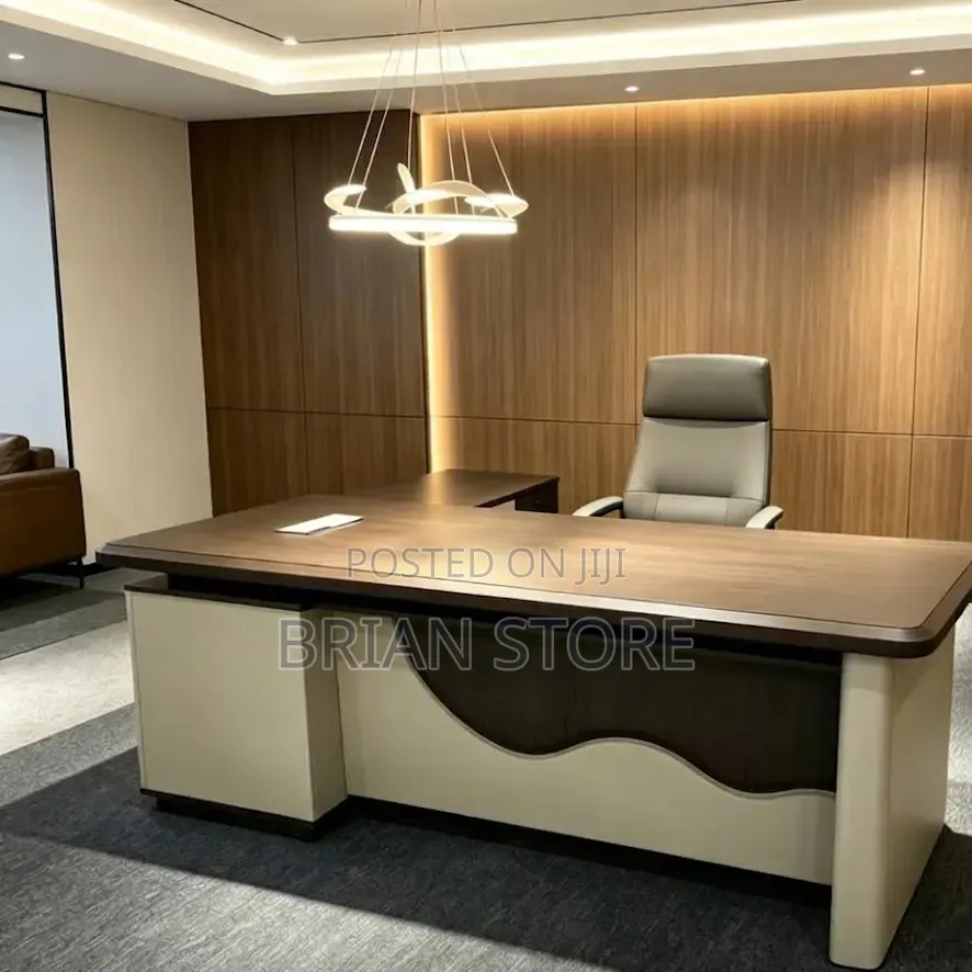 L Shaped Office Desk With Excutive Chair Set