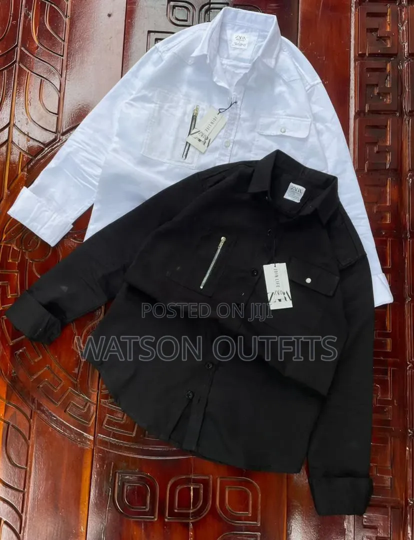 Zara Brand Men's Cargo Shirts Materials New Original and Quality