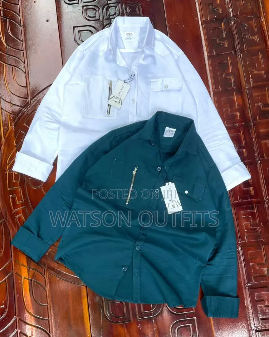 Zara Brand Men's Cargo Shirts Materials New Original and Quality