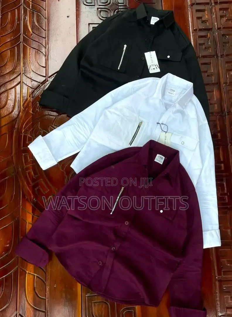 Zara Brand Men's Cargo Shirts Materials New Original and Quality