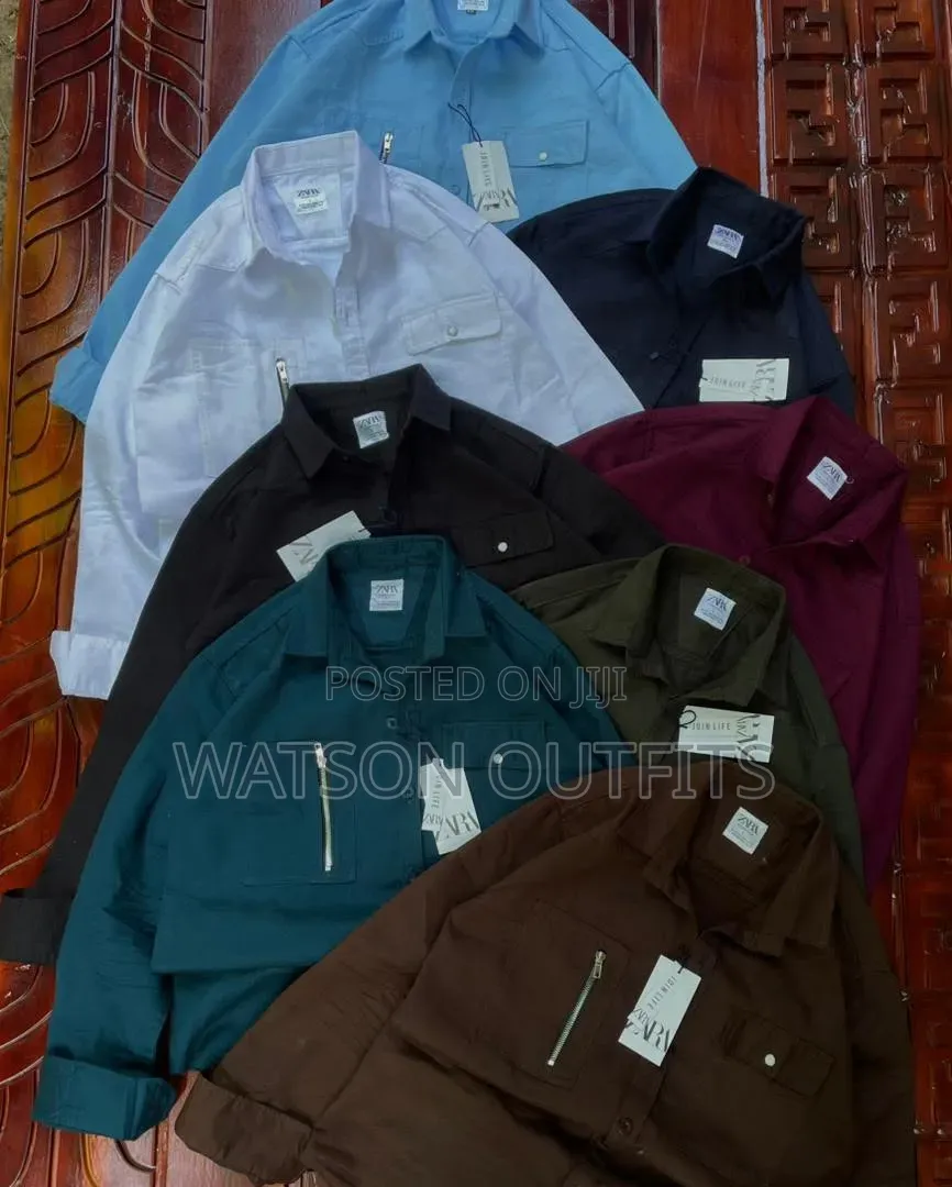 Zara Brand Men's Cargo Shirts Materials New Original and Quality