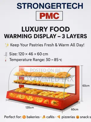 Strongertech Food Warmer Display – 3 Layers Keeps Pastries, Snacks And