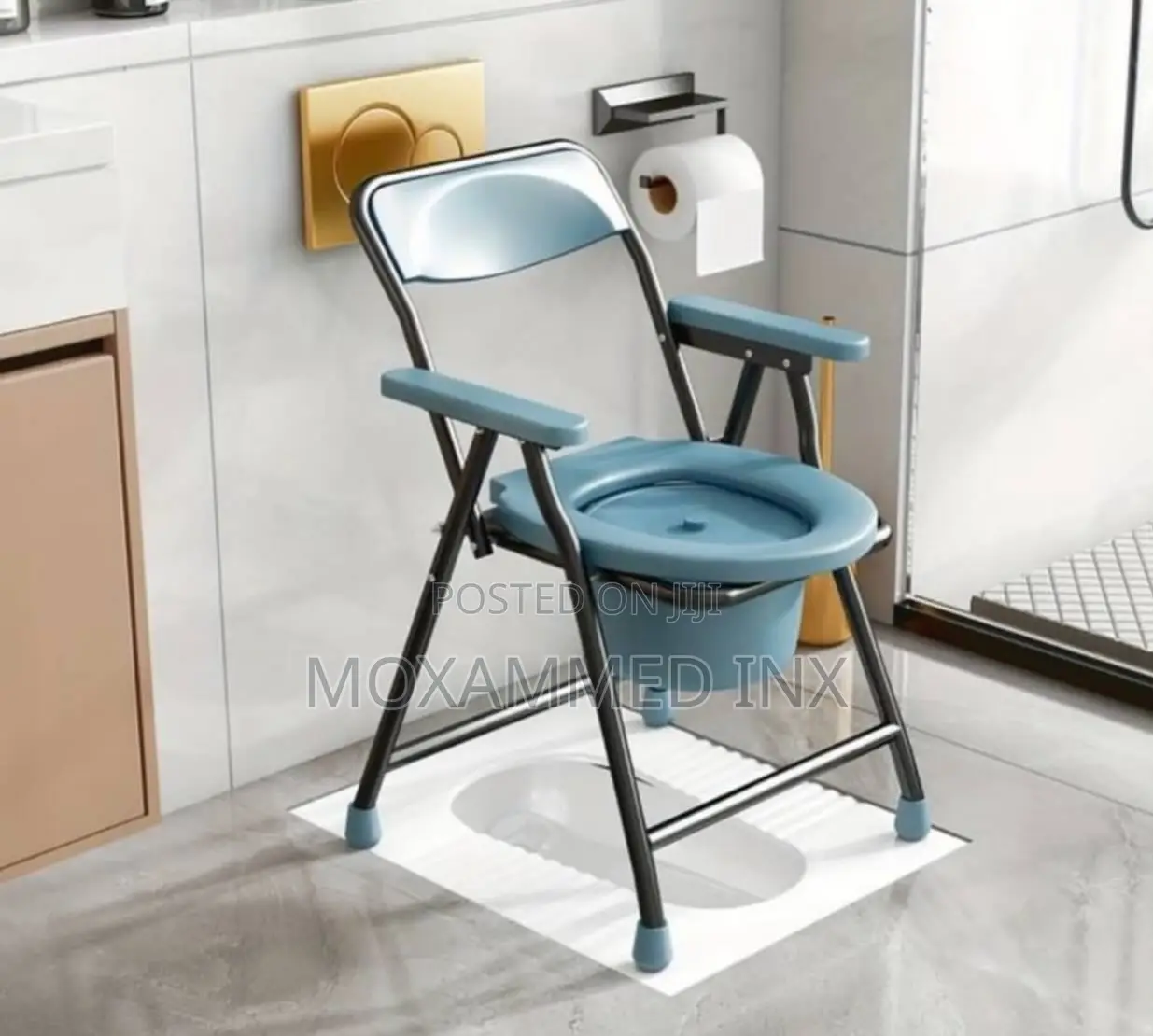 Carbon Steel Folding Commode Chair,Designed for Easy Cleanin