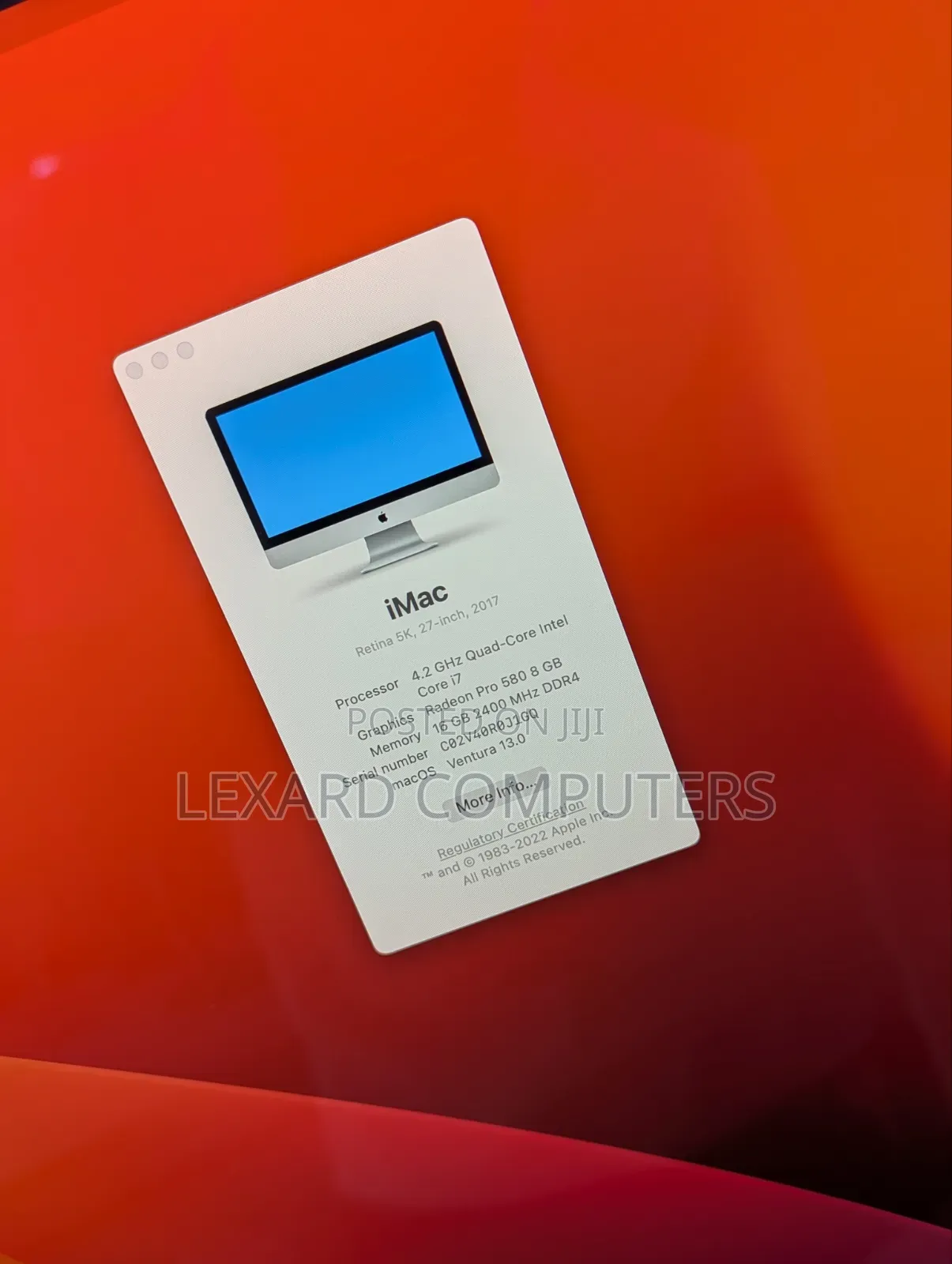 Desktop Computer Apple iMac 16GB Intel Core i7 SSD 512GB