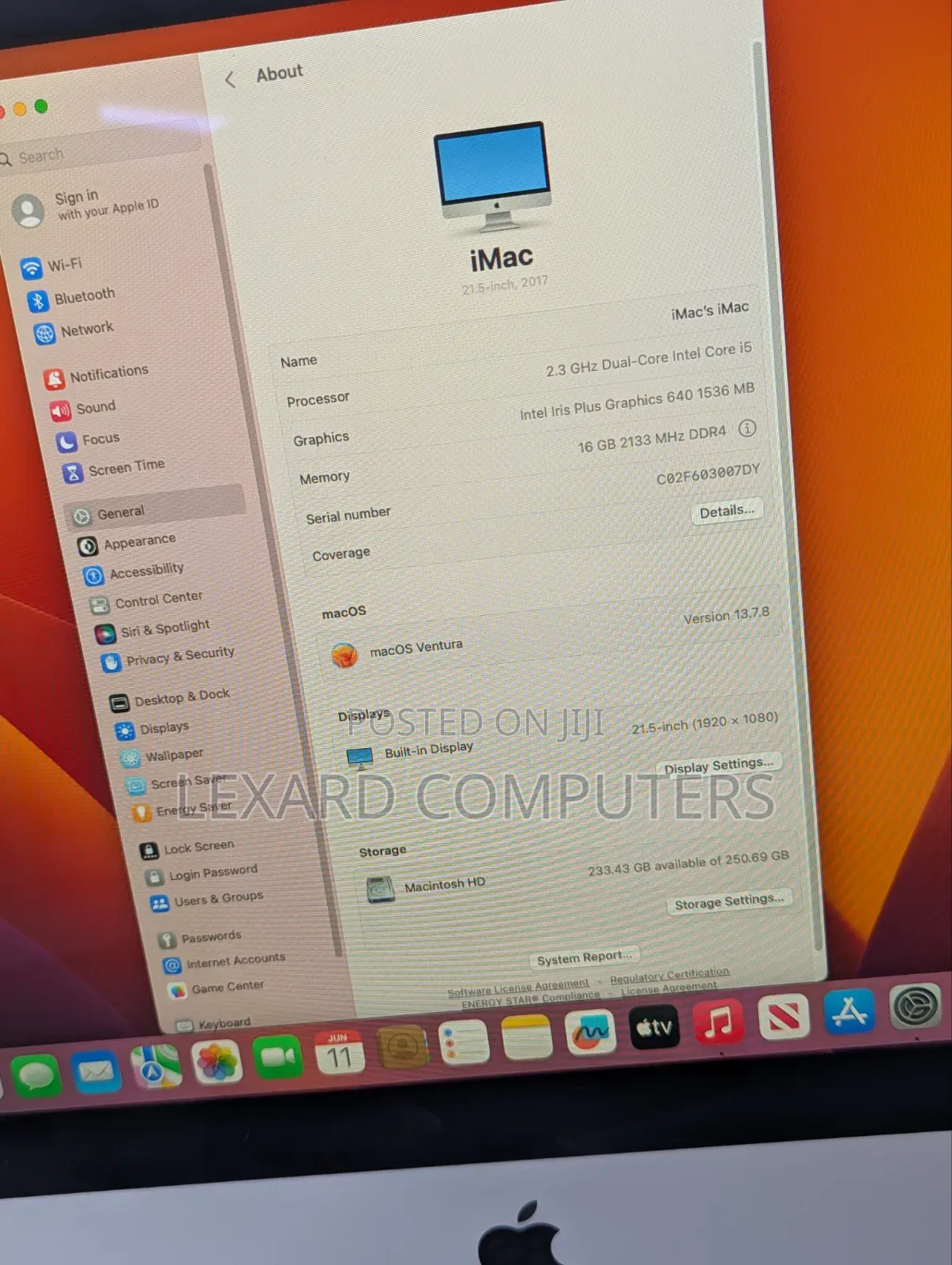 Desktop Computer Apple iMac 16GB Intel Core i5 SSD 256GB