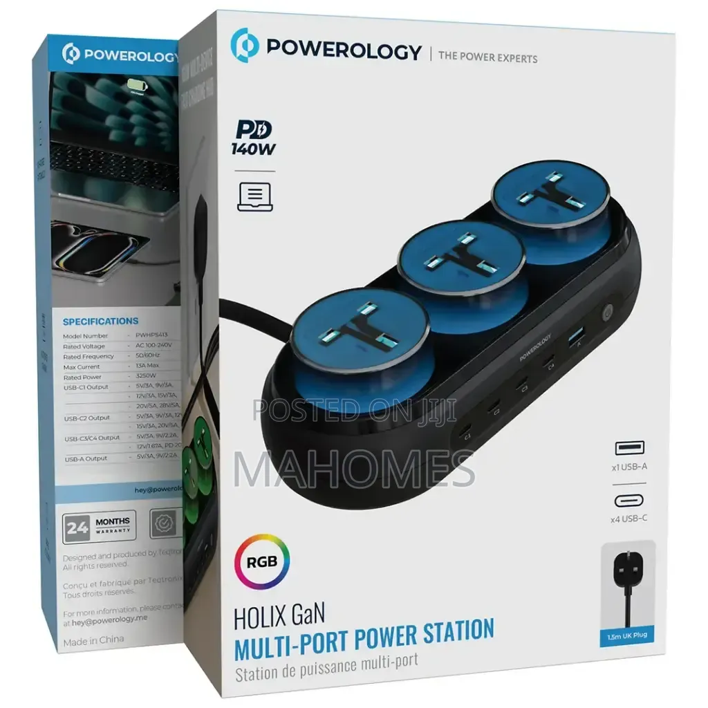 Powerology Holix Gan Multi-port Power Station (140w)