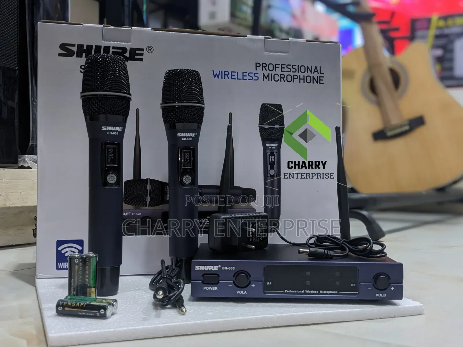 Powerful Sh600 Shure Professional Wireless Microphone/ Mic Hadi 100m