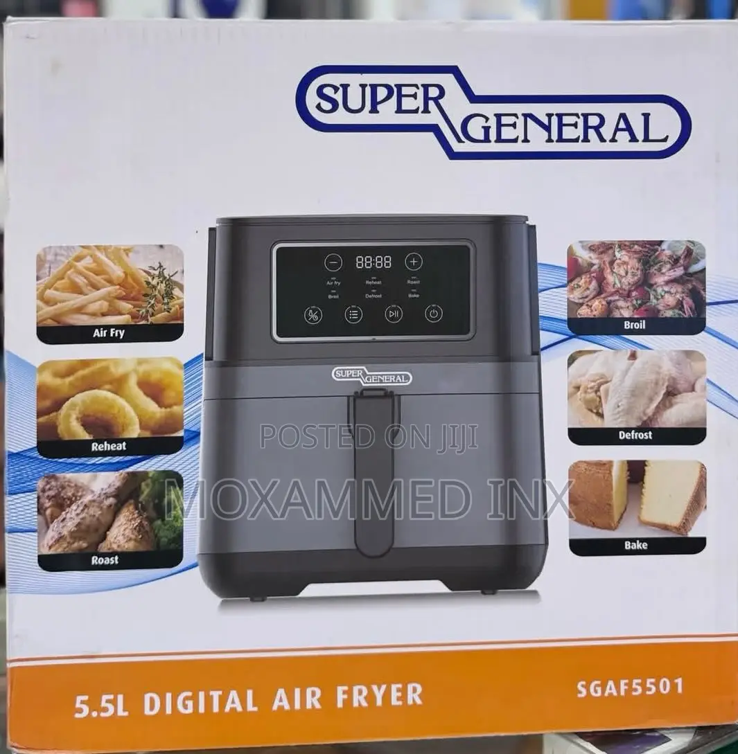 Super General 5.5l Digital Air Fryer (Model Sgaf5501)Featuring a Sleek