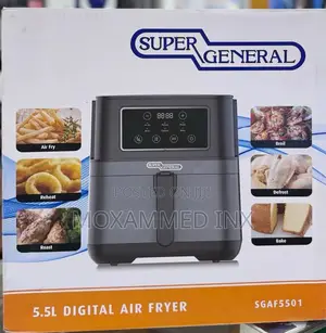 Super General 5.5l Digital Air Fryer (Model Sgaf5501)Featuring a Sleek