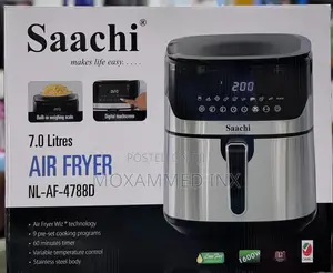 Saachi 7.0l Air Fryer (Model Nl-Af-4788d)Featuring a Stainless Stee