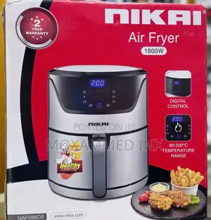 Nikai Digital Air Fryer (Model Naf688ds)With a 6-Liter Capacity And