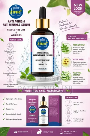 Zink+ Anti Aging and Anti Wrinkle Face Serum
