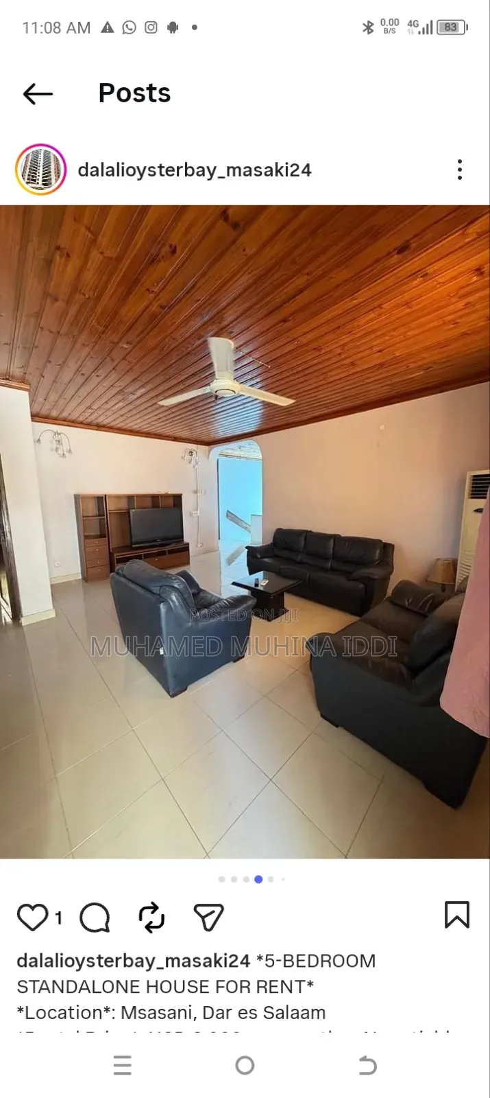 Furnished 5bdrm House in Msasani for rent