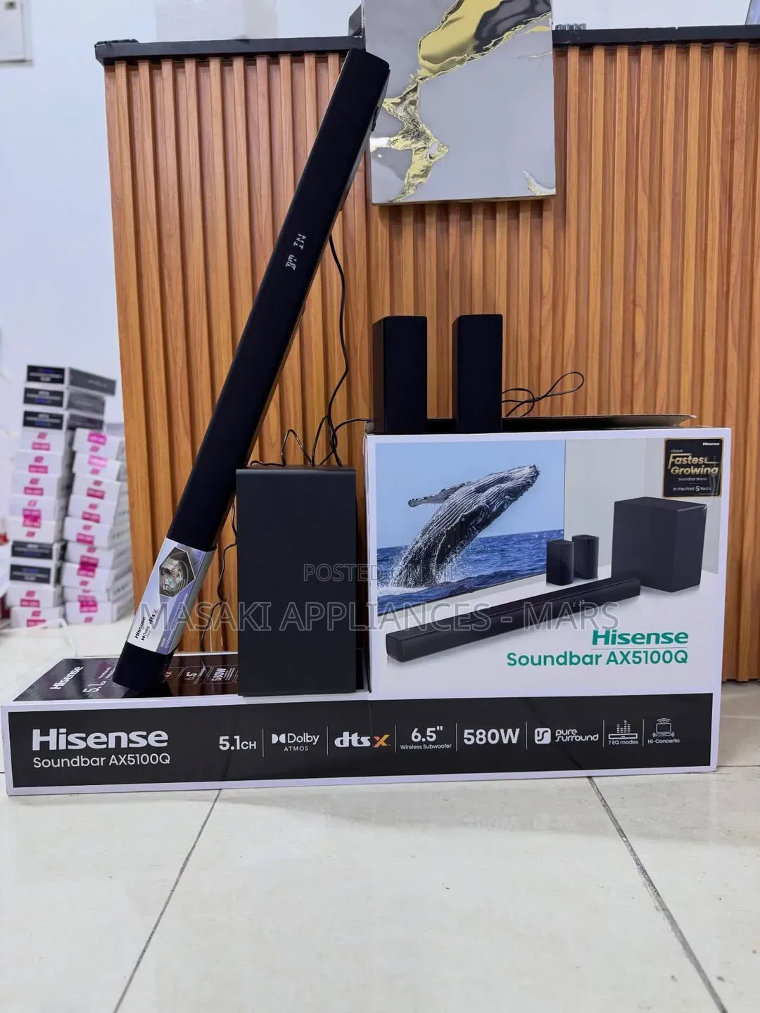 Hisense 5.1 Channel Soundbar Dolby Atmos, 580watts Model Ax5100q