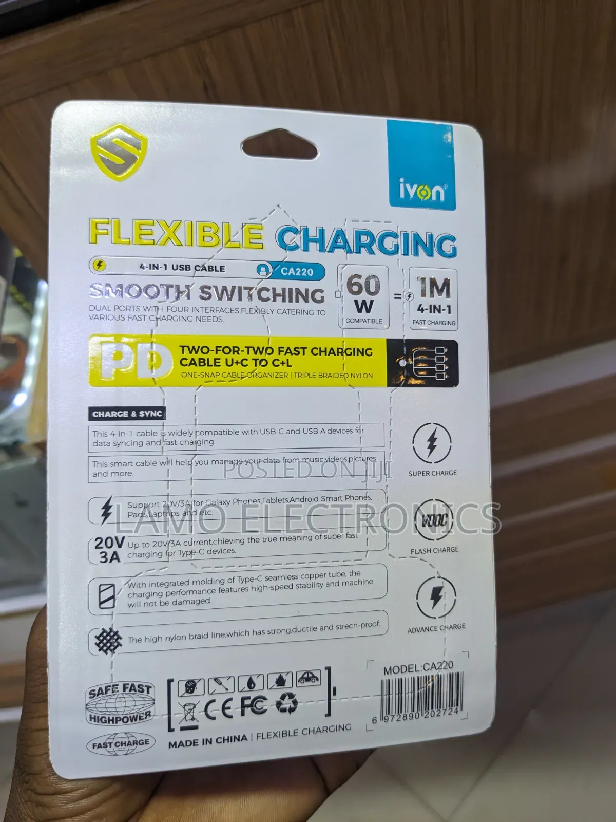 Ivon Ca220 4-in-1 Universal Charging and Data Cable