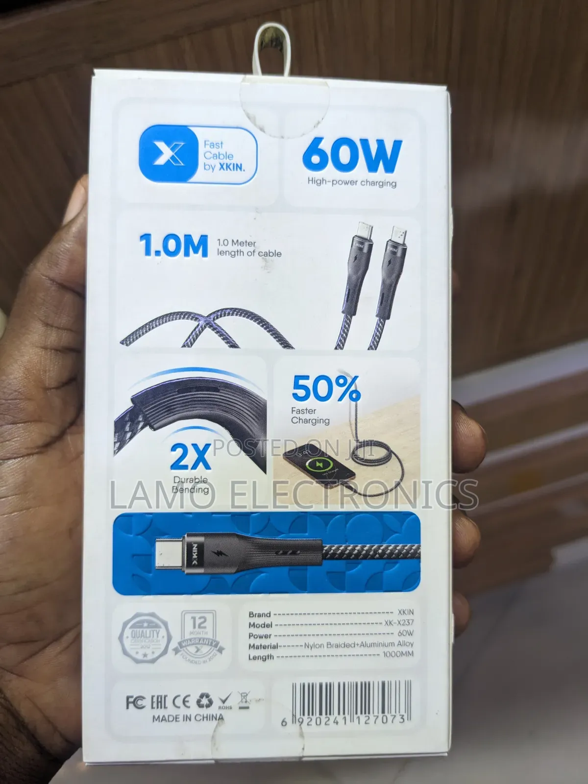 Xkin Type-C to Type-C 1m Cable