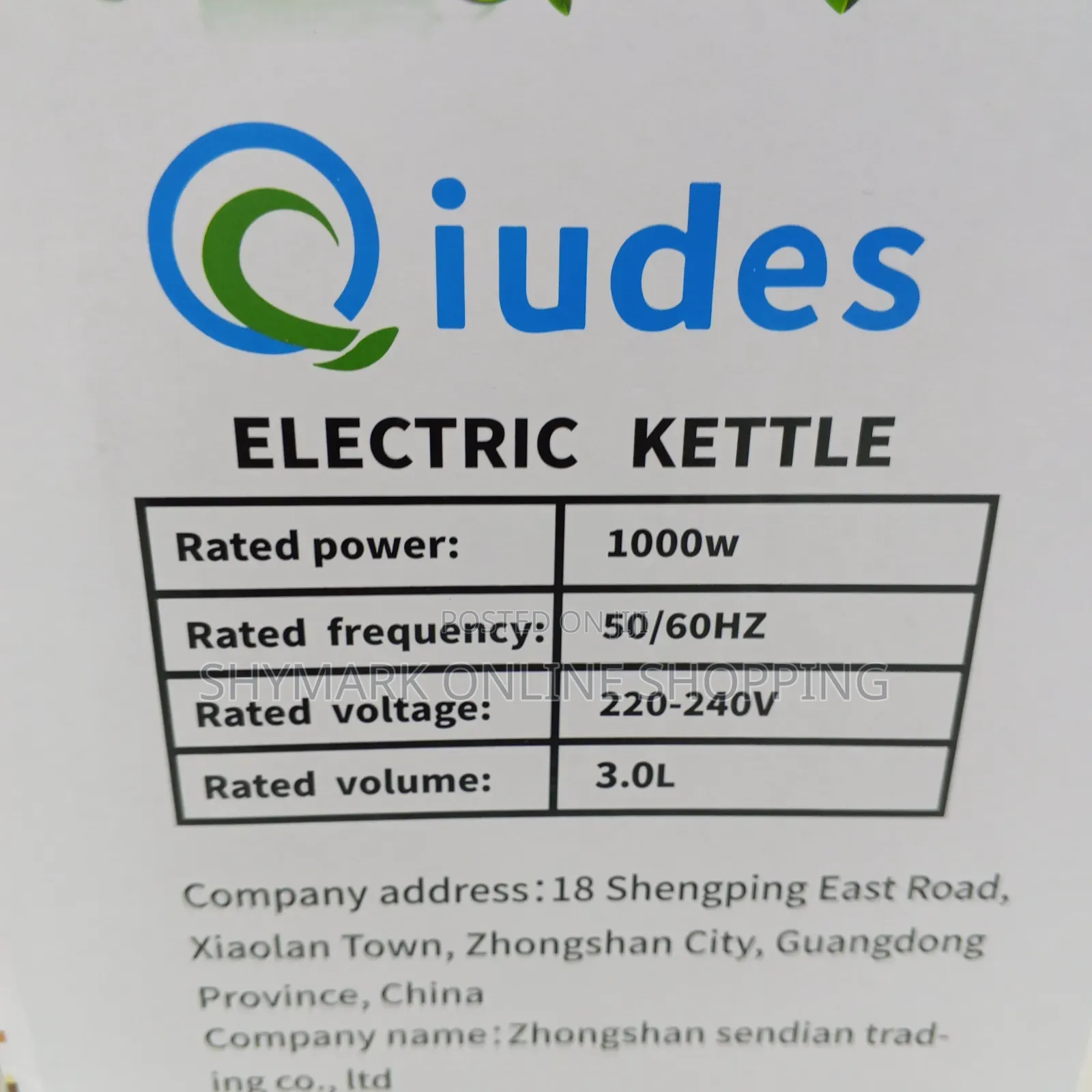 Qiudes Electric Kettle 3.0l (Fk-2501)