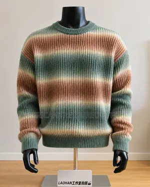 Aspesi Brand Round Neck Striped Knit Sweaters Available