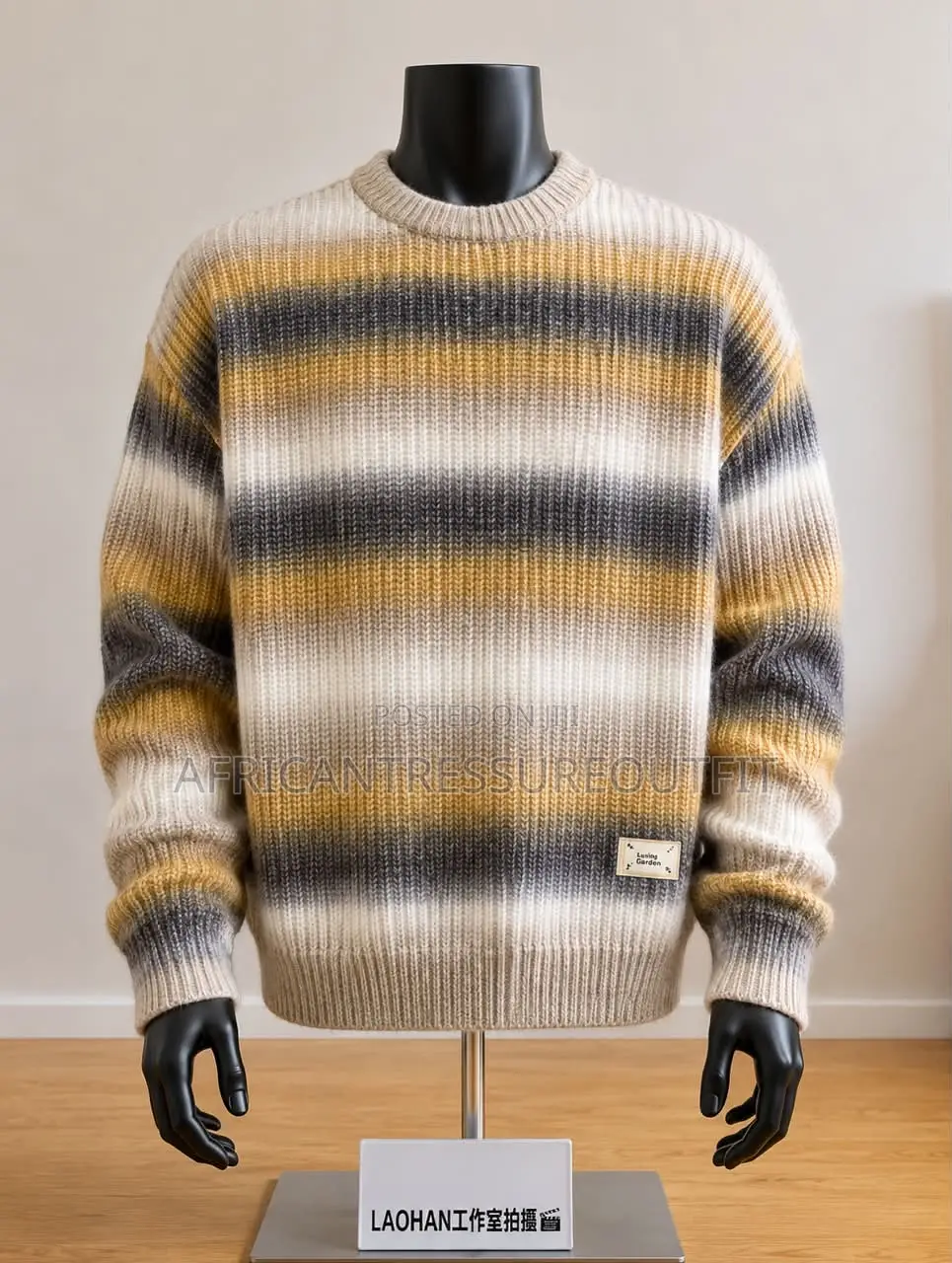 Aspesi Brand Round Neck Striped Knit Sweaters Available