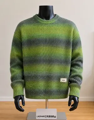Aspesi Brand Round Neck Striped Knit Sweaters Available