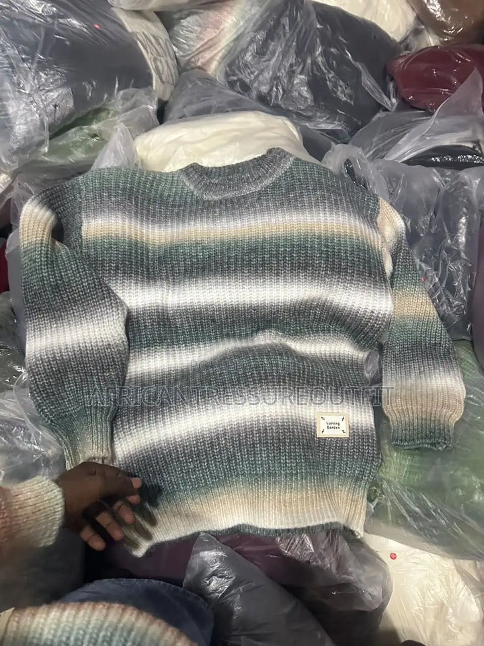 Aspesi Brand Round Neck Striped Knit Sweaters Available