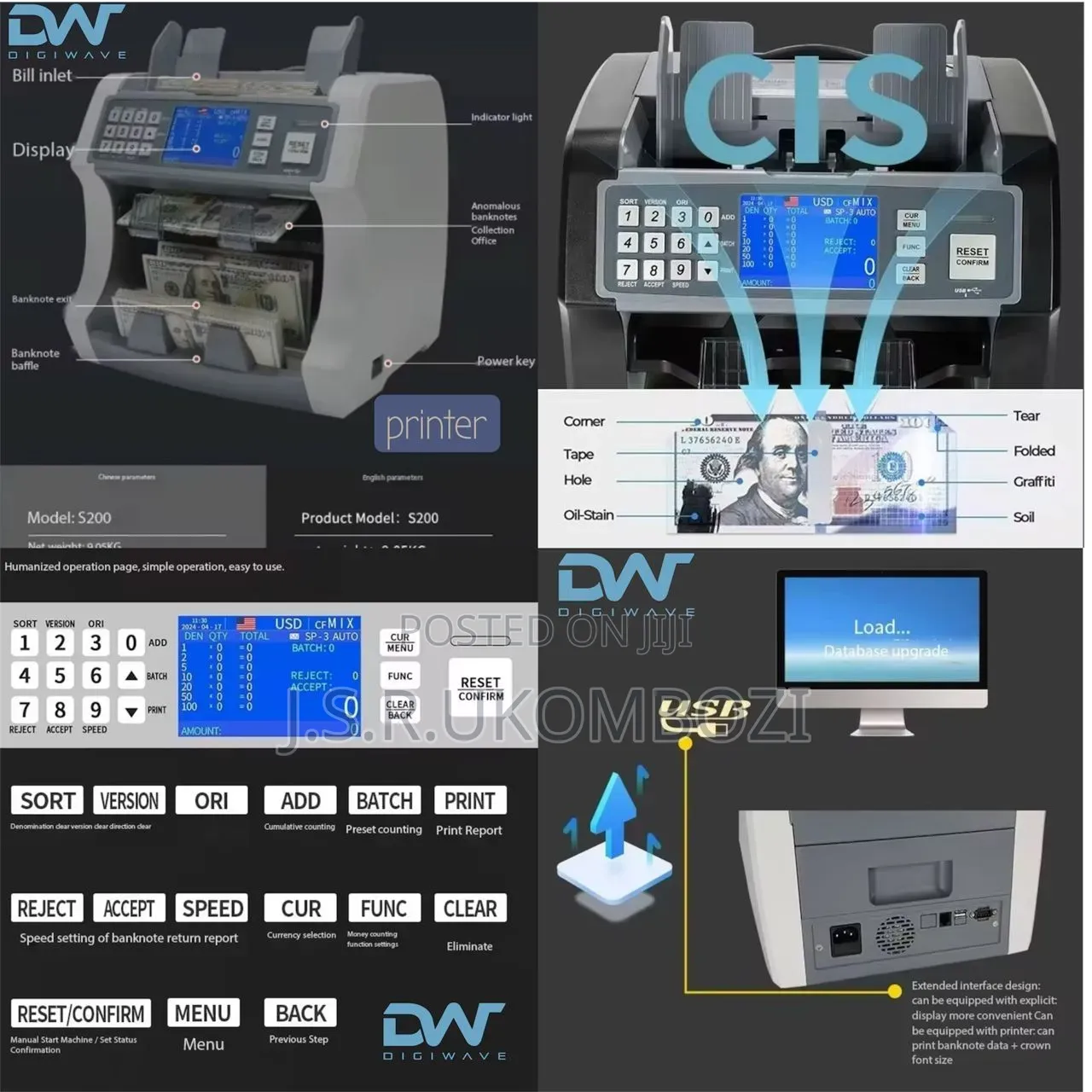 *Digiwave Double Pocket 2cis ,Multi Denomination Money Counter