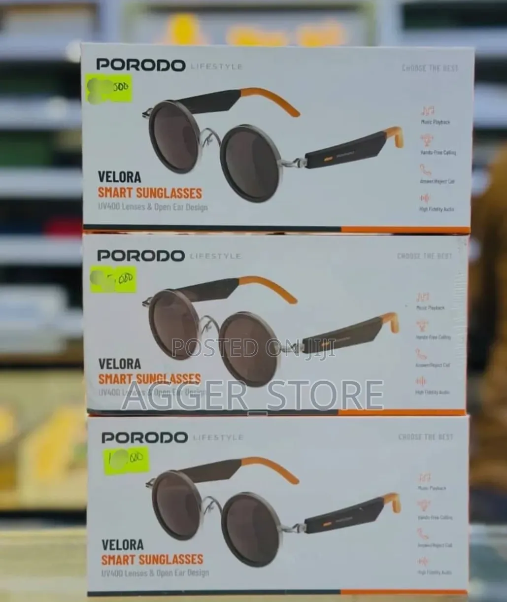 Porodo Lifestyle Velora Smart Sunglasses Orange Accents, Uv400 Lenses