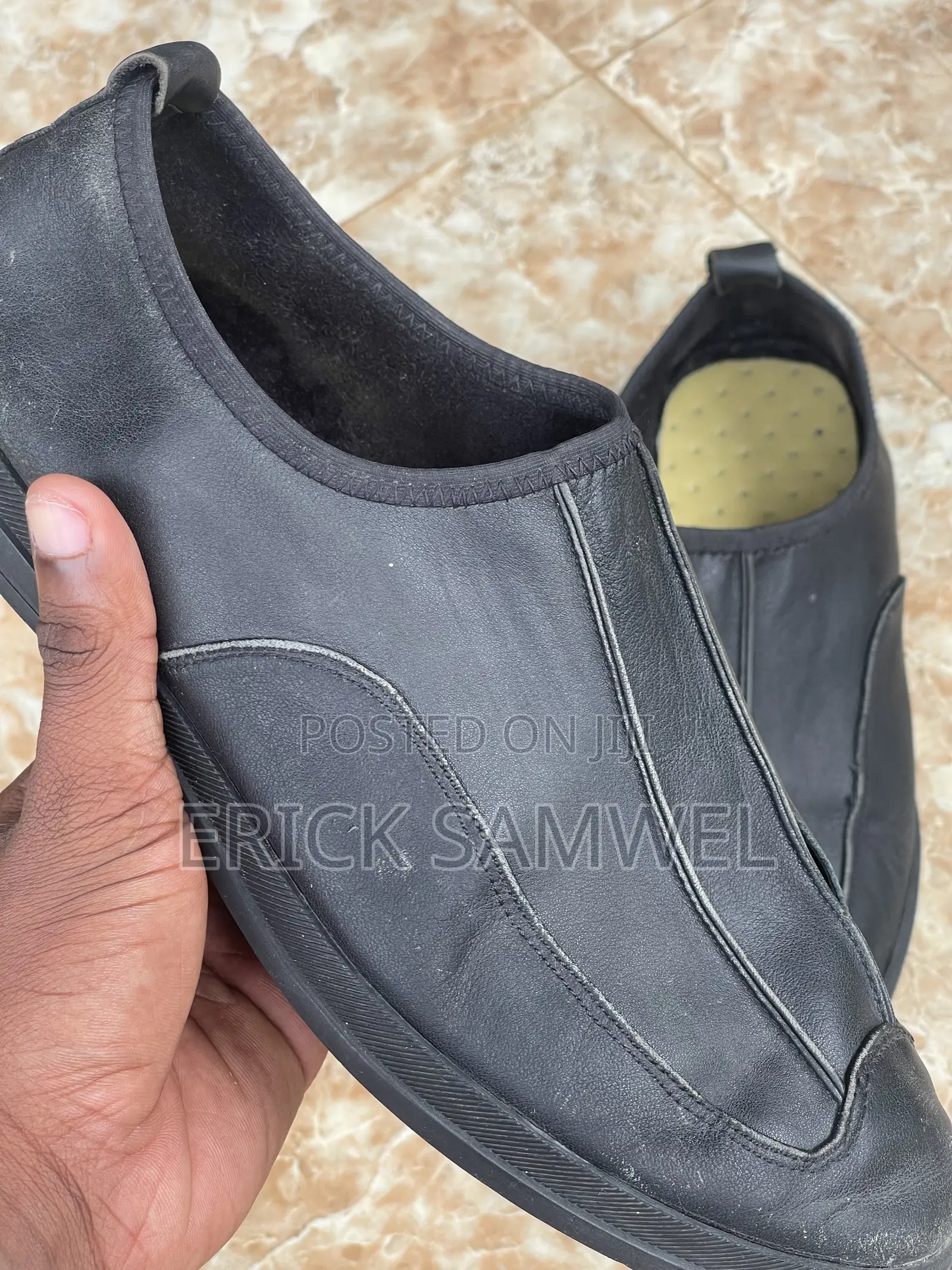 Men's Black Leather Loafers